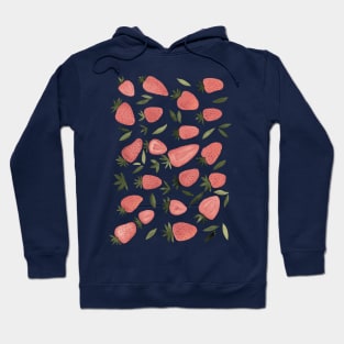 Watercolors strawberries - dusty pink and olive Hoodie